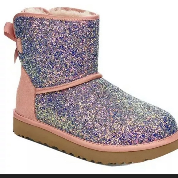 1103797 Pink Glitter Cosmos Ugg Quartz Mini Bow